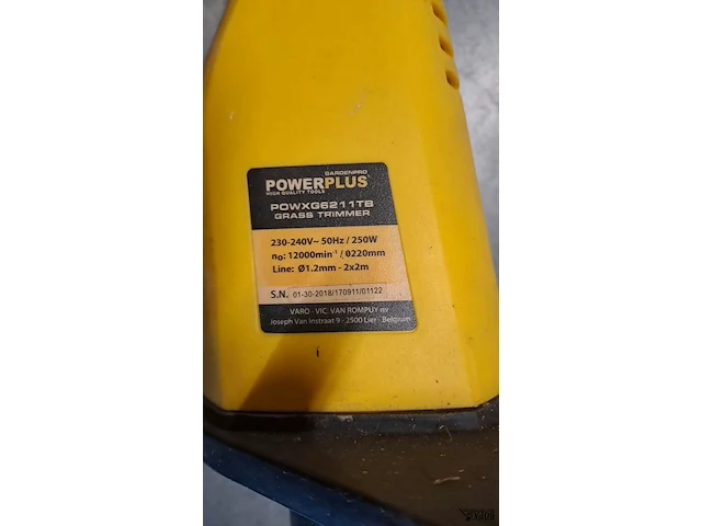 Lot 9 - electrische grastrimmer powerplus 2 stuks - geel - afbeelding 2 van  4