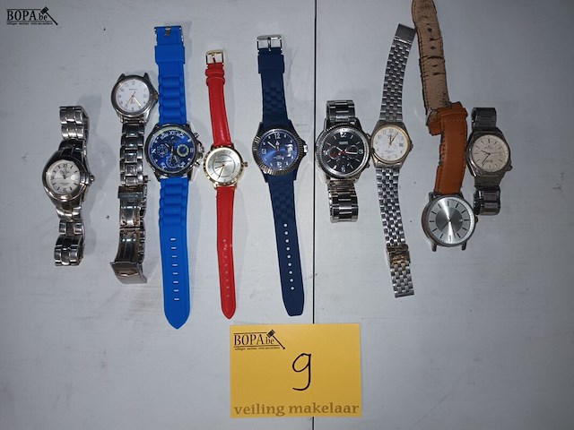 Lot 9 - heren polshorloges. 9 stuks - afbeelding 1 van  6