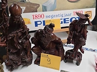 Lot 9 - houten beeldjes 3 stuks