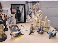 Lot 9 - lot chaplin figuren en kaders ong 13 stuks - afbeelding 1 van  9