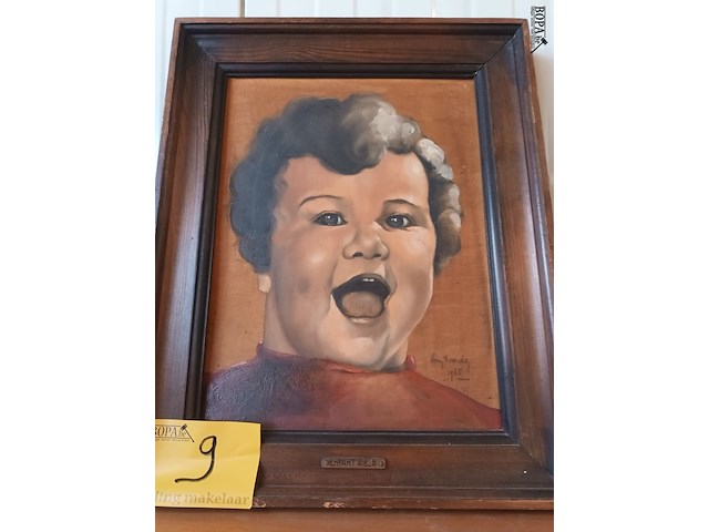 Lot 9 - schilderij kind - afbeelding 1 van  4