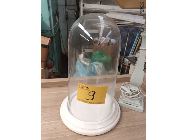 Lot 9 - tafellamp en glazen stolp - afbeelding 2 van  3
