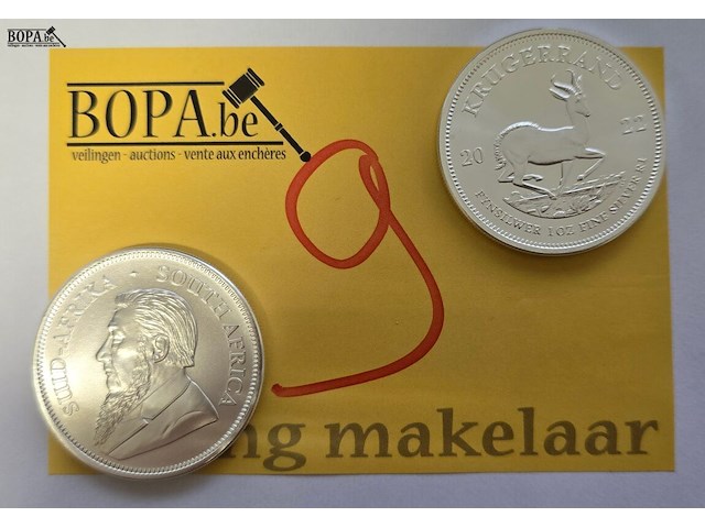 Lot 9 - zuid-afrika krugerrand 2022 – 2 x 1 rand - afbeelding 1 van  3