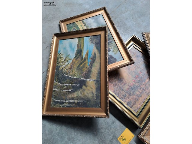 Lot 90 - lot oude kaders diverse maten en modellen -7 stuks - afbeelding 3 van  4