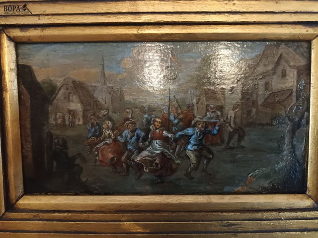 Lot 90 - schilderij dansende mensen - afbeelding 2 van  4