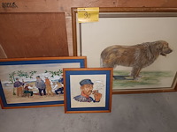 Lot 90 - tekeningen. 3 stuks - afbeelding 1 van  4