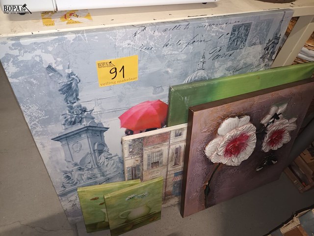 Lot 91 - canvassen. 6 stuks - afbeelding 1 van  5