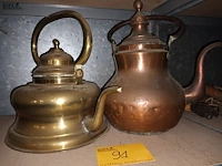 Lot 91 - koperen waterketels. 2 stuks