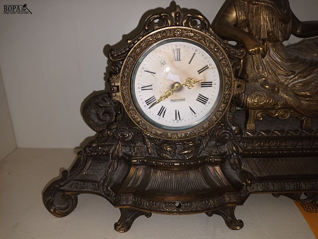 Lot 91 - messing schouwgarnituur - afbeelding 2 van  7