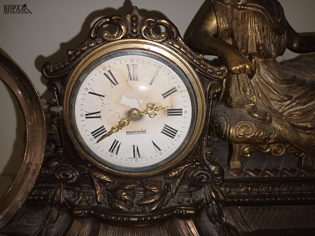 Lot 91 - messing schouwgarnituur - afbeelding 3 van  7