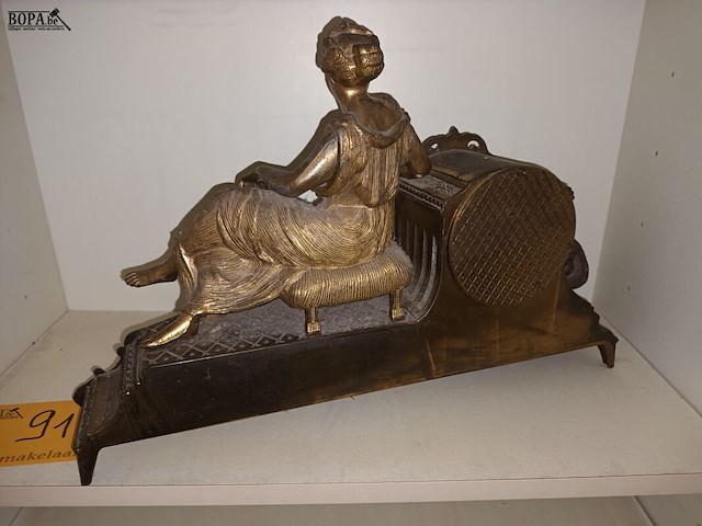 Lot 91 - messing schouwgarnituur - afbeelding 4 van  7