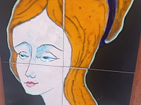 Lot 91 - retro wandpaneel met tegels - afbeelding 3 van  3