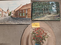 Lot 91 - schilderijen. 5 stuks - afbeelding 1 van  5