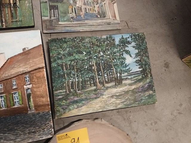 Lot 91 - schilderijen. 5 stuks - afbeelding 4 van  5