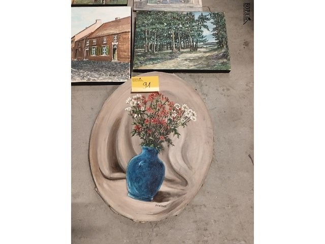 Lot 91 - schilderijen. 5 stuks - afbeelding 5 van  5