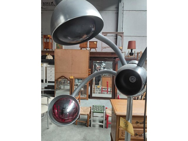 Lot 91 - vintage haardrooglamp '60 - eyeboll lamp in chroom - collect - afbeelding 3 van  6