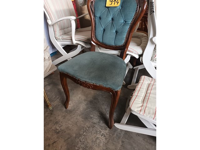 Lot 914 - antieke blauwe stoel - afbeelding 2 van  7