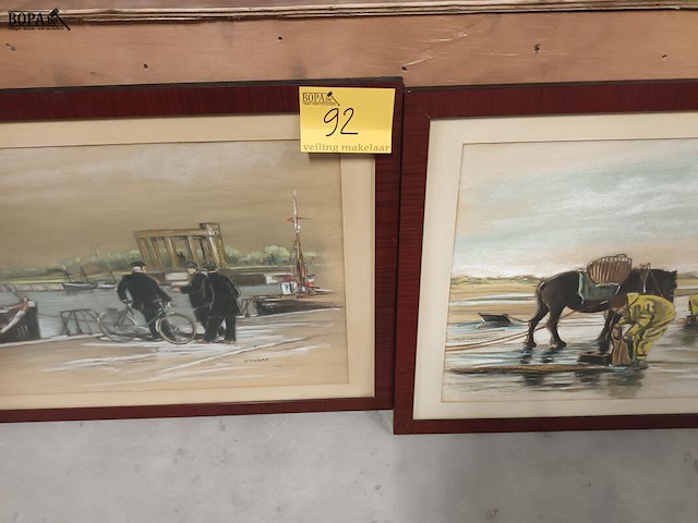 Lot 92 - tekeningen. 2 stuks - afbeelding 1 van  5