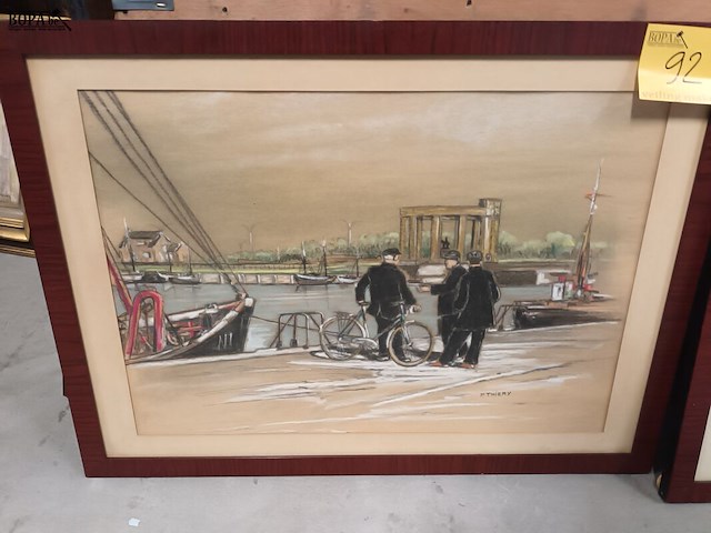 Lot 92 - tekeningen. 2 stuks - afbeelding 2 van  5