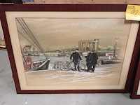 Lot 92 - tekeningen. 2 stuks - afbeelding 2 van  5