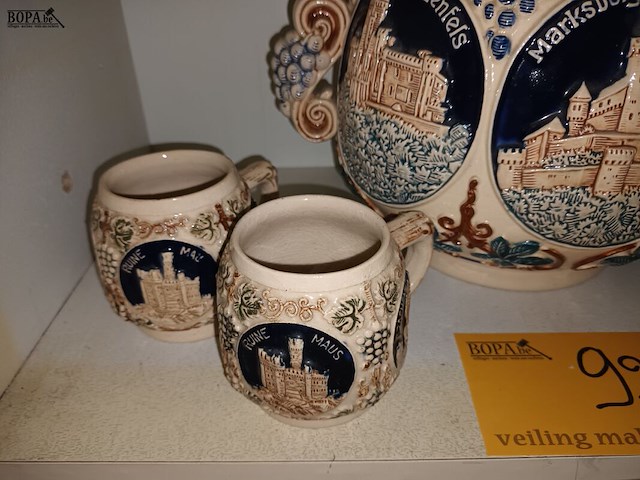 Lot 92 - vintage punch bowl set. 5 stuks - afbeelding 2 van  5