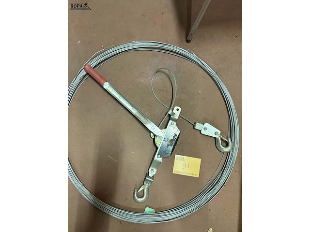 Lot 93 - handlier met staaldraadkabel - staaldraadtakel - 5 draadstan - afbeelding 2 van  4