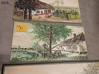 Lot 93 - schilderij op plank. 4 stuks - afbeelding 4 van  5
