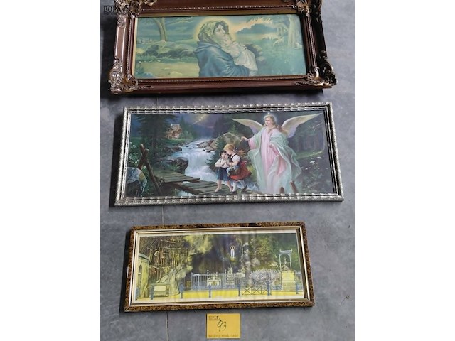 Lot 93 - trio religieuze kaders - afbeelding 4 van  4