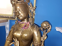 Lot 94 - koperen beeld oosterse danseres - afbeelding 2 van  5