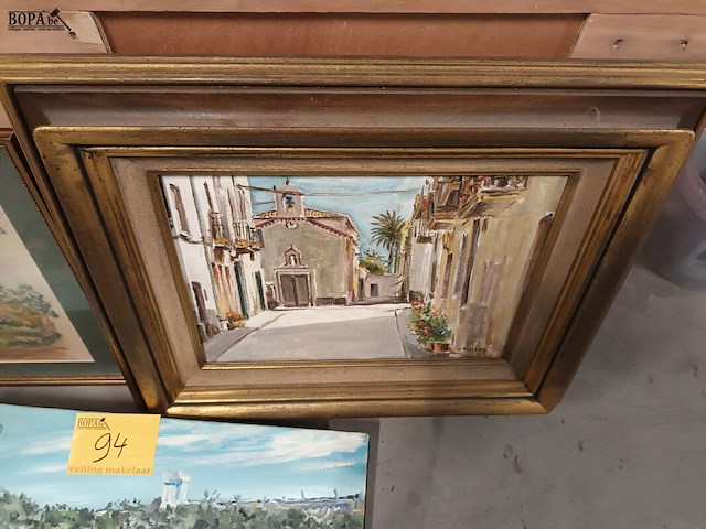Lot 94 - schilderij. 3 stuks - afbeelding 5 van  5