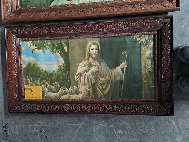 Lot 94 - trio religieuze kaders - afbeelding 2 van  4