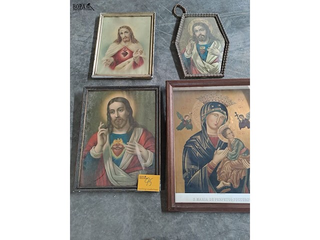 Lot 95 - set van 4 religieuze kaders - afbeelding 1 van  4
