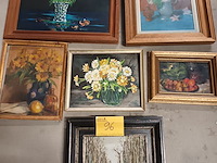 Lot 96 - schilderijen. 6 stuks - afbeelding 1 van  5