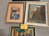 Lot 97 - schilderijen. 4 stuks - afbeelding 1 van  5
