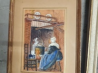 Lot 97 - schilderijen. 4 stuks - afbeelding 4 van  5