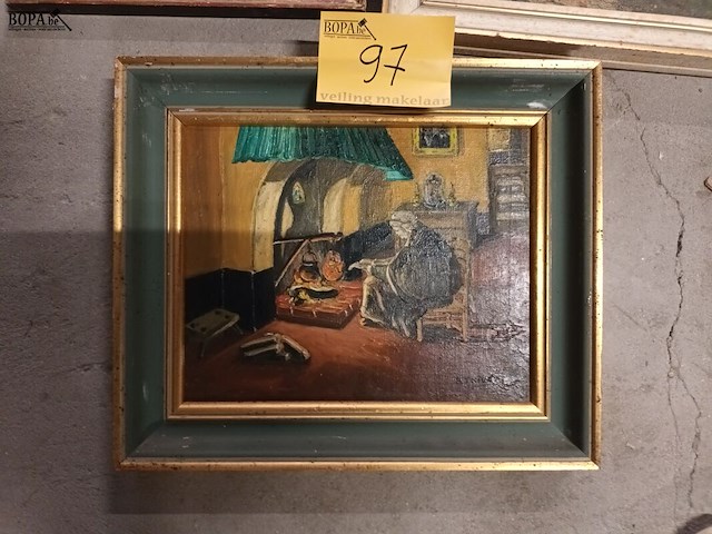 Lot 97 - schilderijen. 4 stuks - afbeelding 5 van  5