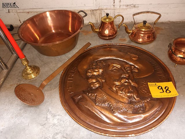 Lot 98 - lot koperwerk. 10 stuks - afbeelding 4 van  4