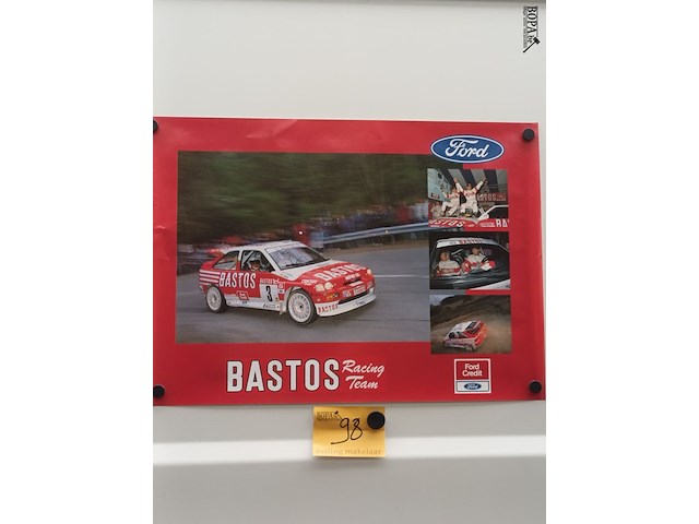 Lot 98 - poster bastos racing team ford - afbeelding 1 van  3