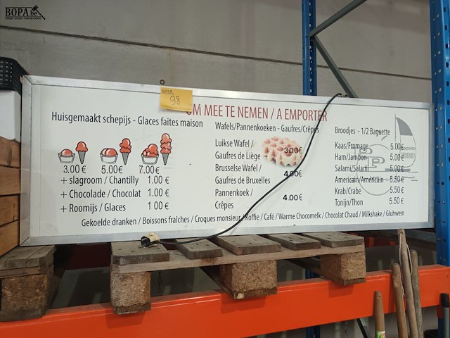 Lot 98 - verlicht menubord - afbeelding 1 van  3