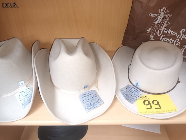 Lot 99 - cowboy hoed. 3 stuks - afbeelding 1 van  5
