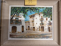 Lot 99 - schilderij. 4 stuks - afbeelding 2 van  5