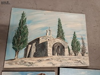 Lot 99 - schilderij. 4 stuks - afbeelding 5 van  5