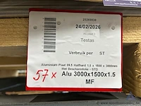 Lot aluminium platen wo. type 99.5 halfhard, afmetingen 3000 x 1500 x 1.5 mm - afbeelding 2 van  2