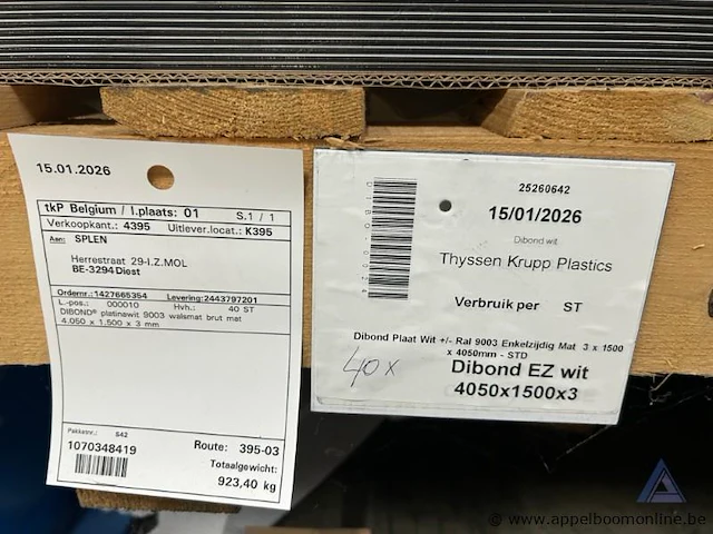 Lot bestaande uit dibond platen van het merk thyssen krupp plastics, diverse afmetingen en types - afbeelding 3 van  3