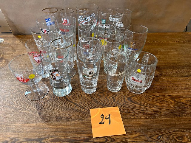 Lot bierglazen voor verzameling - afbeelding 1 van  6