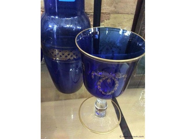 Lot blauw glas - afbeelding 3 van  3
