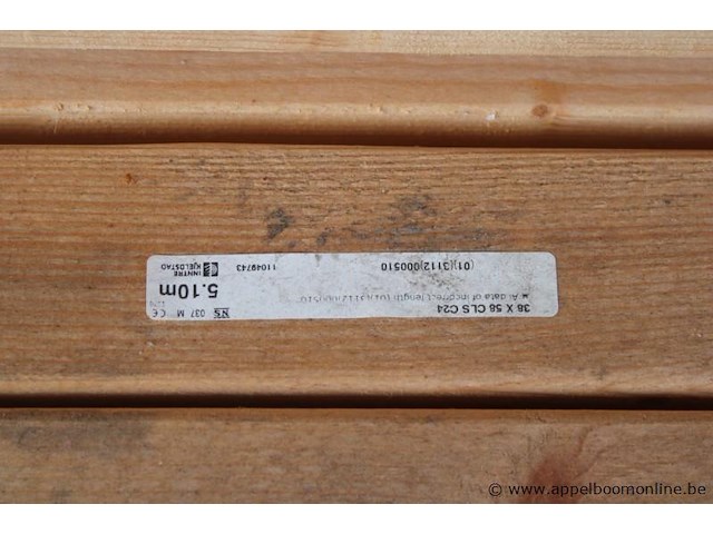 Lot cls hout met 38 x 58 mm, lengte 5.10 m - afbeelding 2 van  2