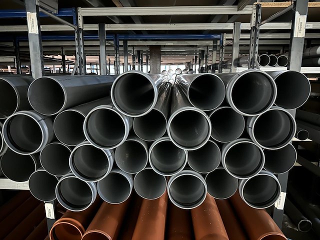 Lot diverse pvc afvoer buizen - dia 160 - grijs - afbeelding 1 van  2