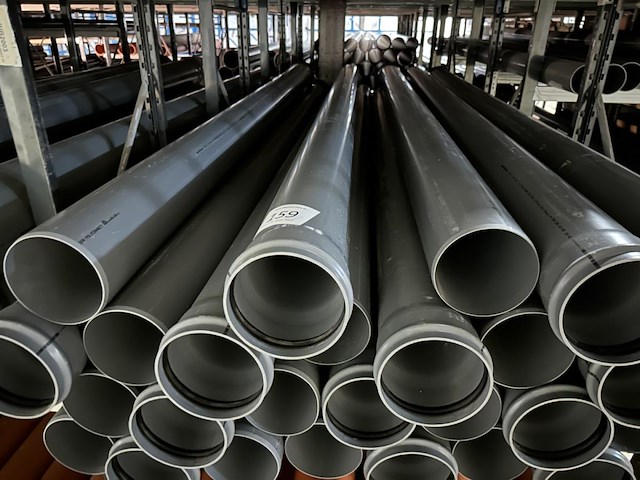 Lot diverse pvc afvoer buizen - dia 160 - grijs - afbeelding 2 van  2