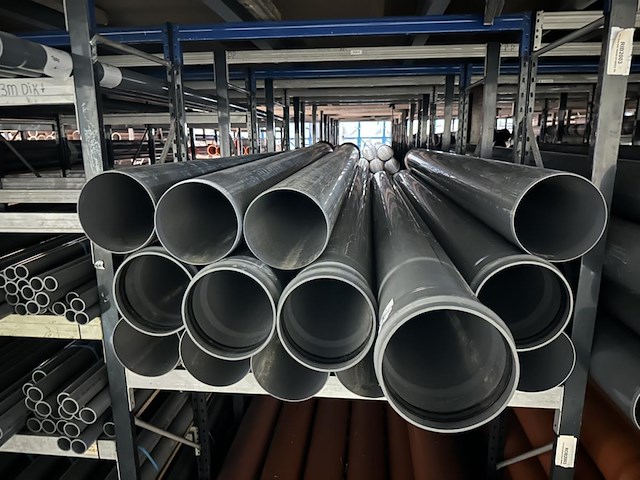 Lot diverse pvc afvoer buizen - dia 200 - grijs - afbeelding 1 van  2